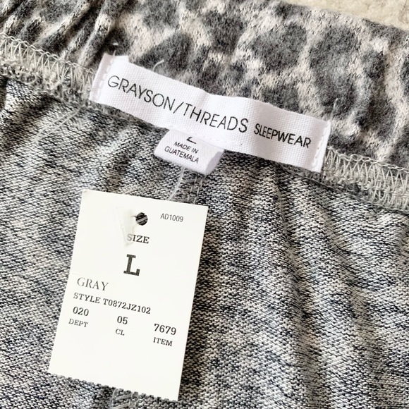 NWT Grayson Threads Gray Leopard Tank Shorts Pajama Sleep Set - Picture 8 of 8